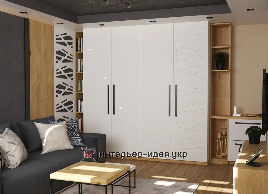 Компактна кухня-студія з елементами лофт